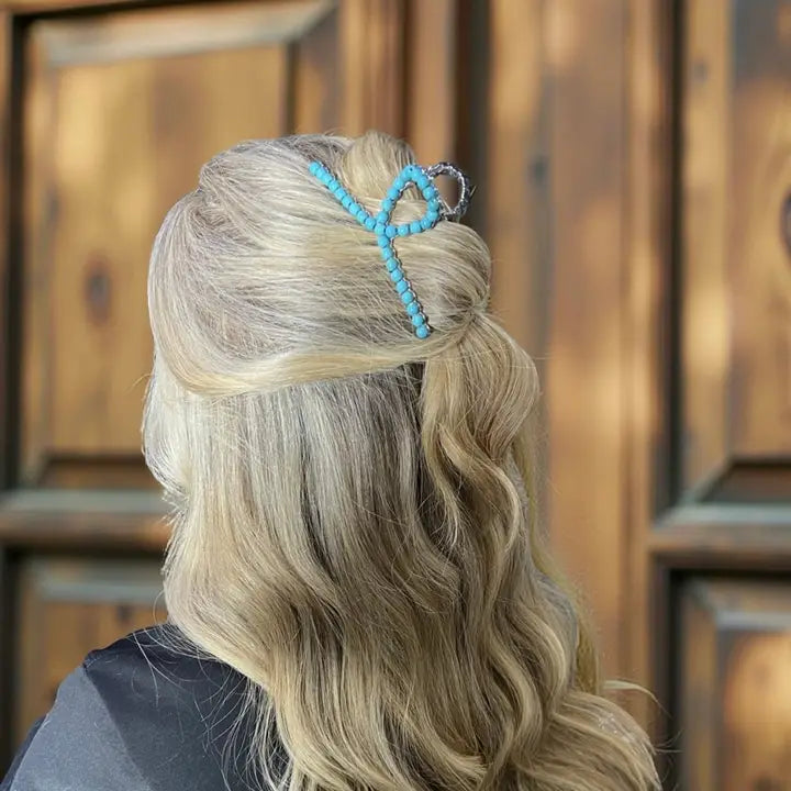 Western Hair Clip ~ Faux Turquoise - Henderson's Western Store