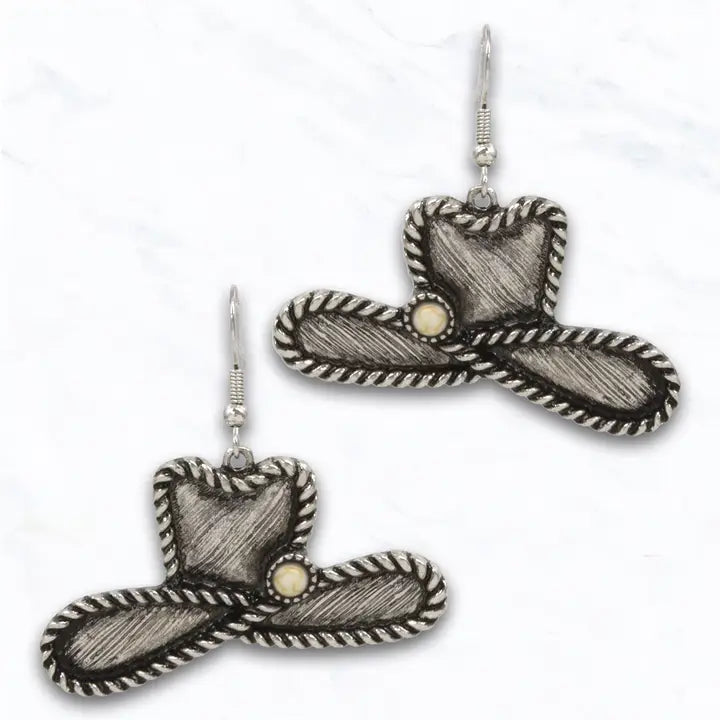 Western Cowboy Hat Drop Earrings - Henderson's Western Store