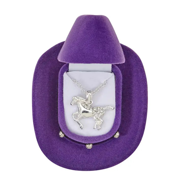 Cowboy Hat Necklace ~ Galloping Horse - Henderson's Western Store