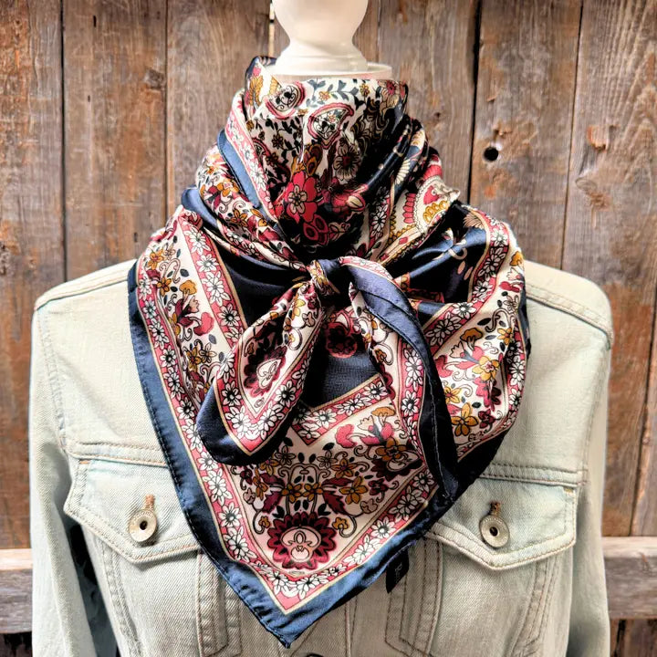 Rodeo Drive Wild Rags/Scarf ~ Burgundy Floral