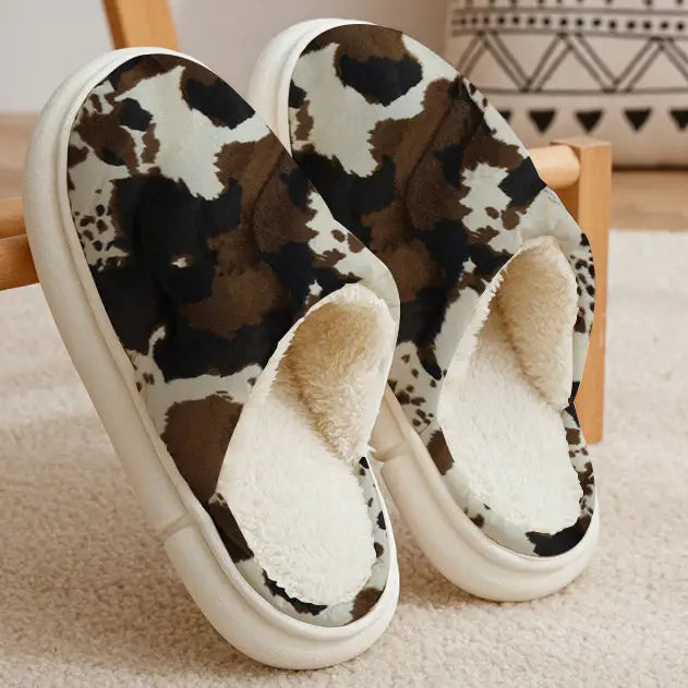 Cowprint Slippers