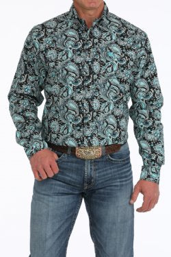 Cinch Plain Weave  ~ Black Paisley - Henderson's Western Store