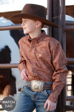 Boy's Paisley Print by Cinch ~ Brown