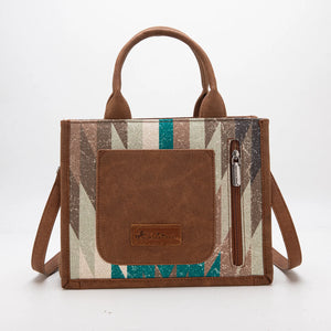 Load image into Gallery viewer, MW Aztec Print Fringe Tote