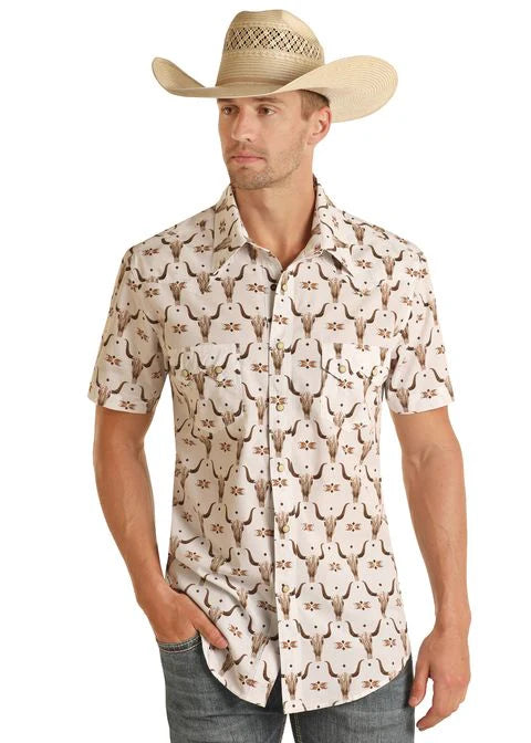 Men's Longhorn Print by Rock & Roll - Henderson's Western Store