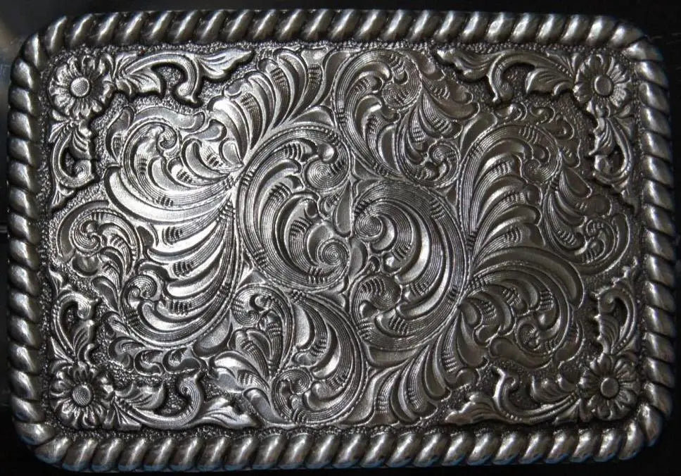 Floral Scroll Belt Buckle ~ Square - Henderson's Western Store