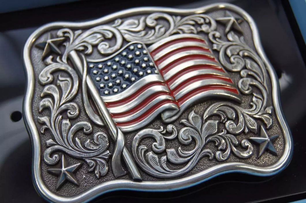 American Flag Belt Buckle - Henderson's Western Store