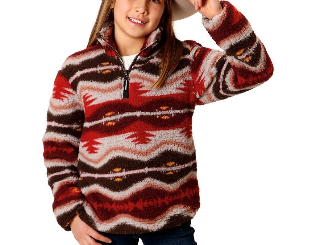 Girl's Fuzzy Polar Fleece Pullover by Roper - Henderson's Western Store