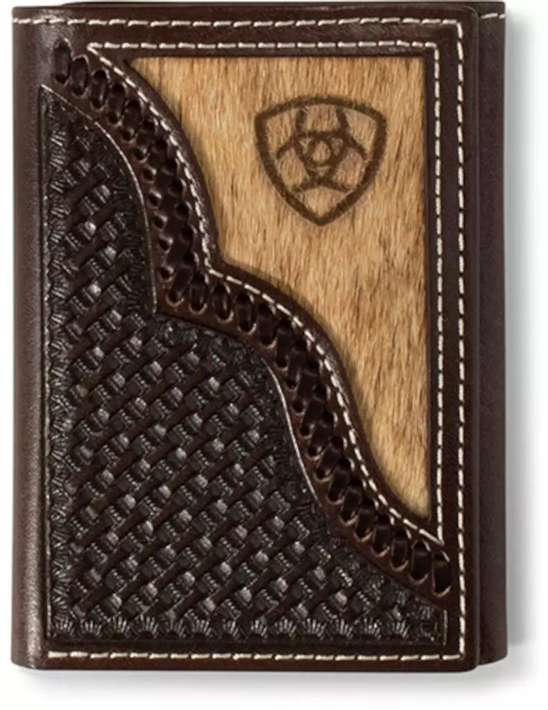 Ariat Calf Hair Overlay Wallet ~ Tri-Fold