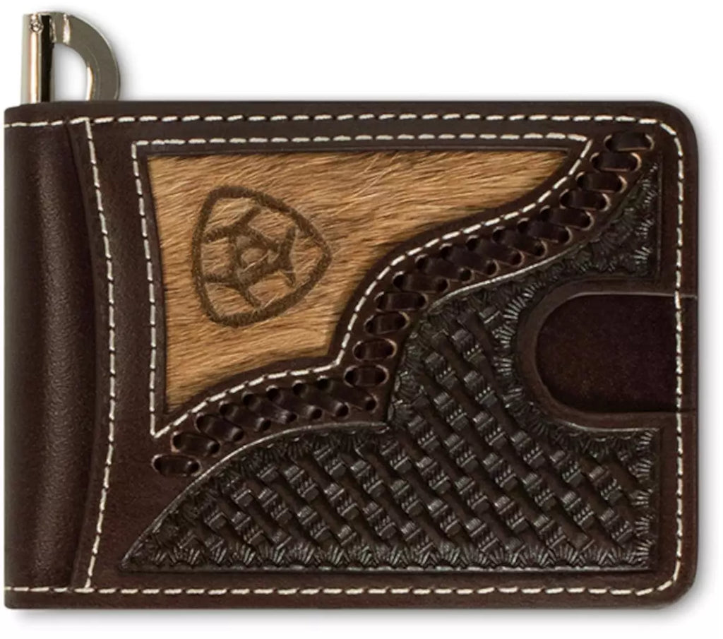 Ariat Calf Hair Overlay Wallet ~ Money Clip