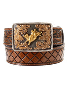 Floral Embossed Bull Rider Belt - Henderson's Western Store