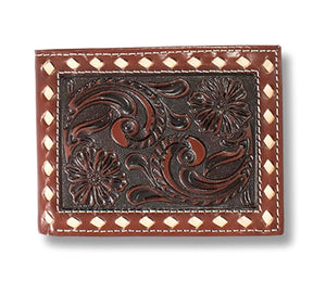 Load image into Gallery viewer, Ariat Floral Embossed W/Buckstitch Wallet ~ Bi-Fold - Henderson&#39;s Western Store