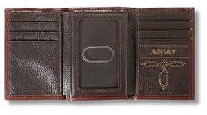 Load image into Gallery viewer, Ariat Floral Embossed W/Buckstitch Wallet ~ Tri-Fold - Henderson&#39;s Western Store