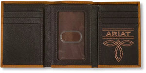 Load image into Gallery viewer, Ariat Leather Embossed Scrolling Wallet ~ Tri-Fold