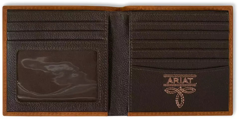 Ariat Leather Embossed Scrolling Wallet ~ Bi-Fold