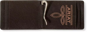 Load image into Gallery viewer, Ariat Leather Embossed Scrolling Wallet ~ Money Clip