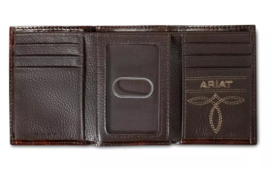 Leather Embossed Cross Wallet ~ Tri-Fold