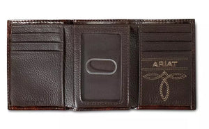 Load image into Gallery viewer, Leather Embossed Cross Wallet ~ Tri-Fold