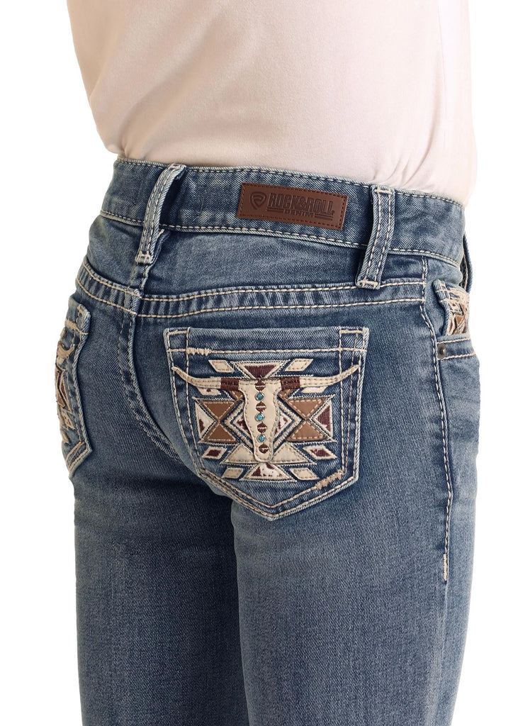 Steer Head Embroidered Jeans by Rock & Roll