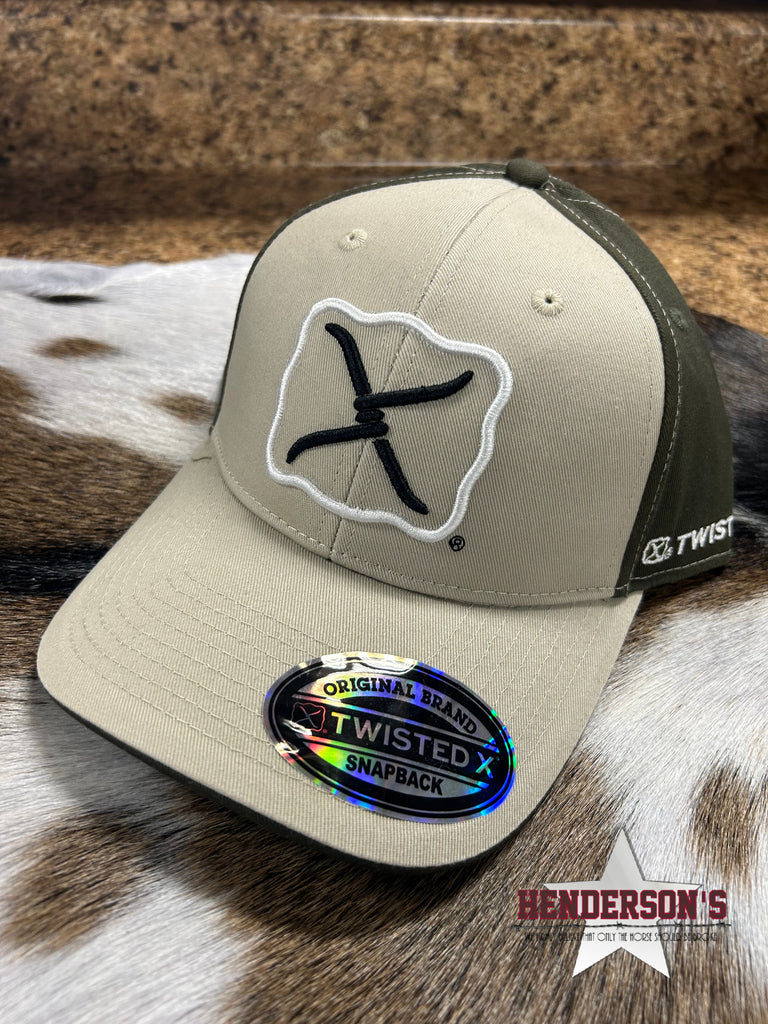 Twisted X Ball Cap ~ Tan and Olive