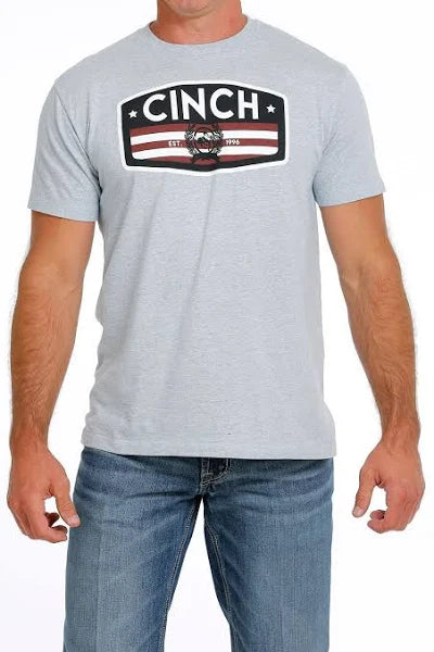 Cinch American Brand Tee ~ Lt Blue - Henderson's Western Store