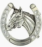 Horse in Horseshoe Belt Buckle - Henderson's Western Store