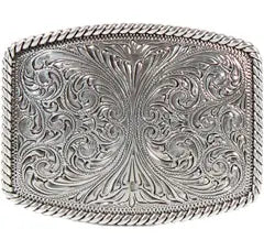 Floral Etched Belt Buckle - Henderson's Western Store