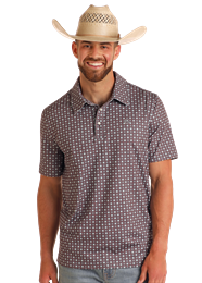 Men's Medallion Print Polo