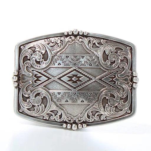 Floral Aztec Belt Buckle - Henderson's Western Store