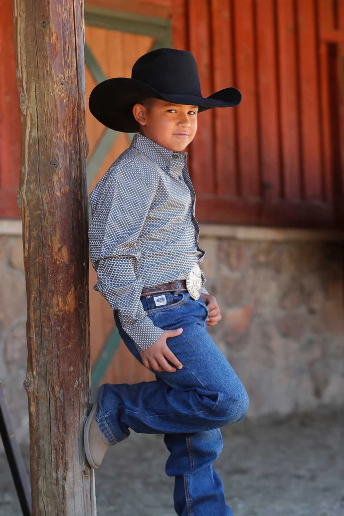 Boy's Cinch Geo Print ~ Teal - Henderson's Western Store