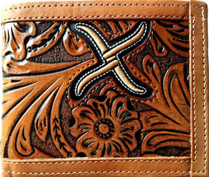 Load image into Gallery viewer, Twisted X Wallet ~ Tan Tooled ~ Bi-fold - Henderson&#39;s Western Store