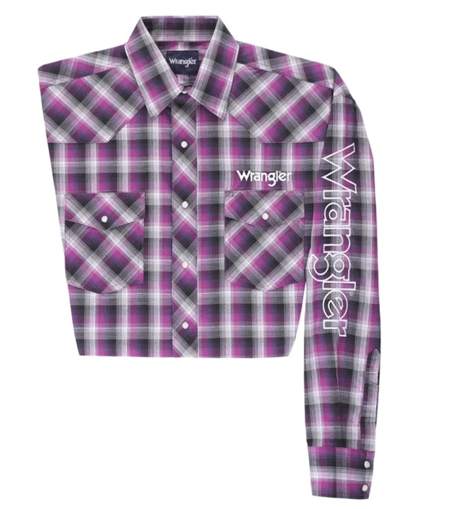 Men's Wrangler Logo Plaid ~ Purple - Henderson's Western Store