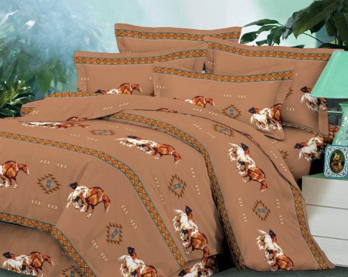 Running Horse Comforter Set ~ Queen - Henderson's Western Store