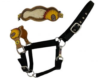 Nylon Bronc Halter ~ Painted Sunflower - Henderson's Western Store