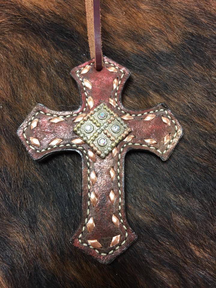 Print Saddle Cross Accessories Alamo Copper Metallic  