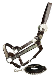 Load image into Gallery viewer, Dark Leather Show Halter ~ Horse - Henderson&#39;s Western Store