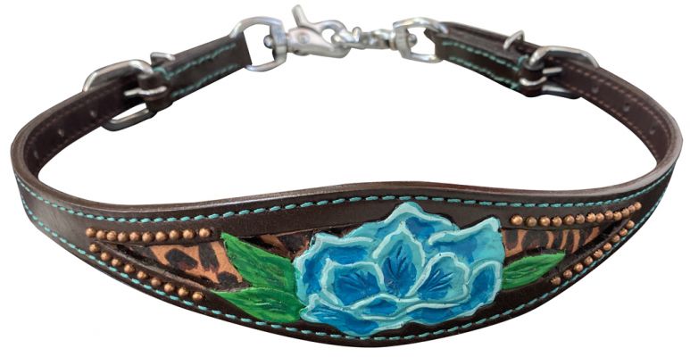 Painted Wither Strap ~ Blue Poppy Flower - Henderson's Western Store