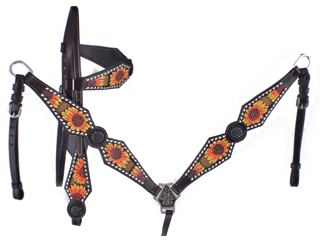 Sunflower Headstall Set - Henderson's Western Store