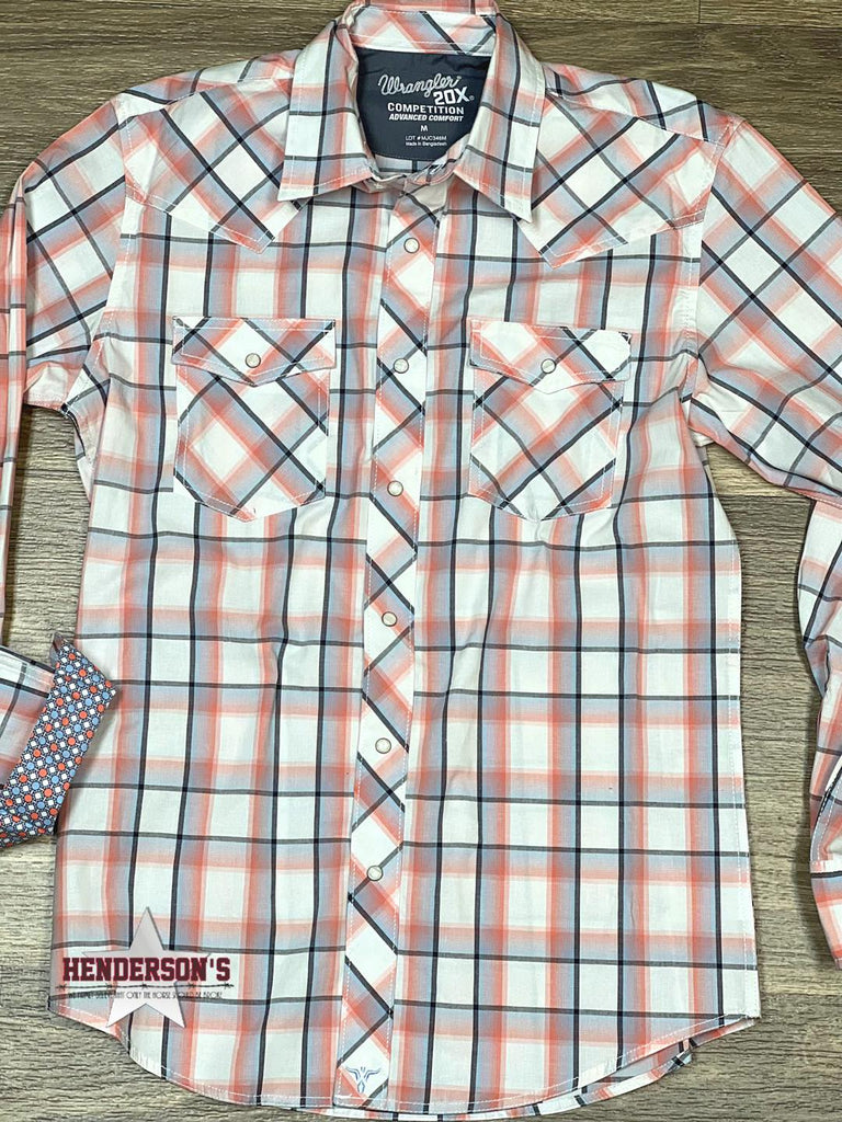 Wrangler 20X Print ~ Coral Plaid - Henderson's Western Store