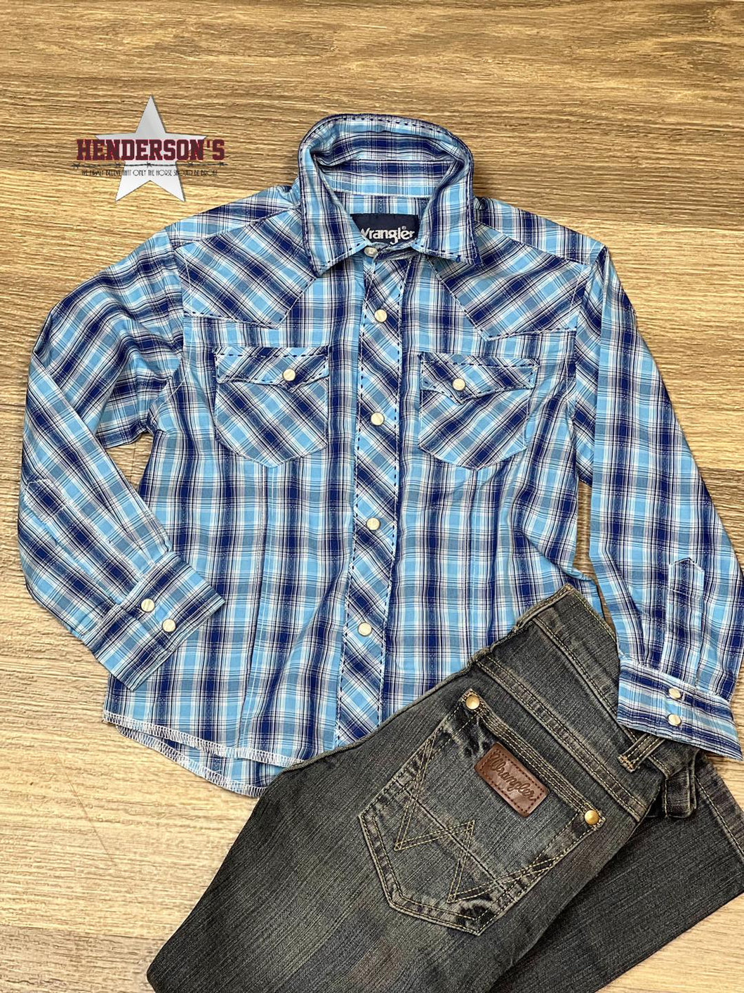 Boy's Wranlger Plaid ~ Royal & Teal - Henderson's Western Store