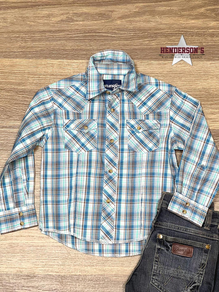 Boy's Wranlger Plaid ~ Blue - Henderson's Western Store