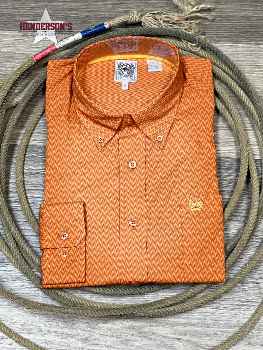 Cinch Plain Weave  ~ Orange Print - Henderson's Western Store