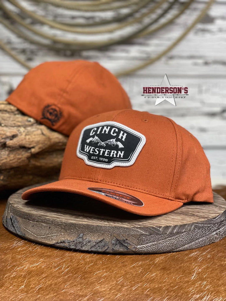 Cinch western Flex Fit Ball Cap ~ Orange - Henderson's Western Store