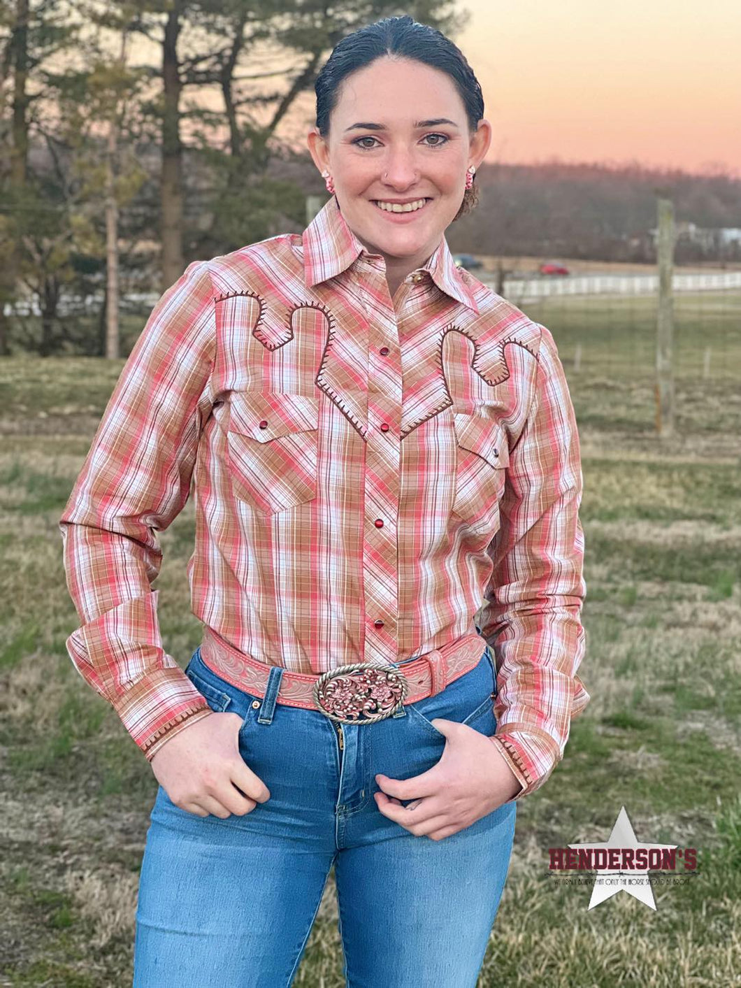 Cowgirl Legend Plaid ~ Coral - Henderson's Western Store