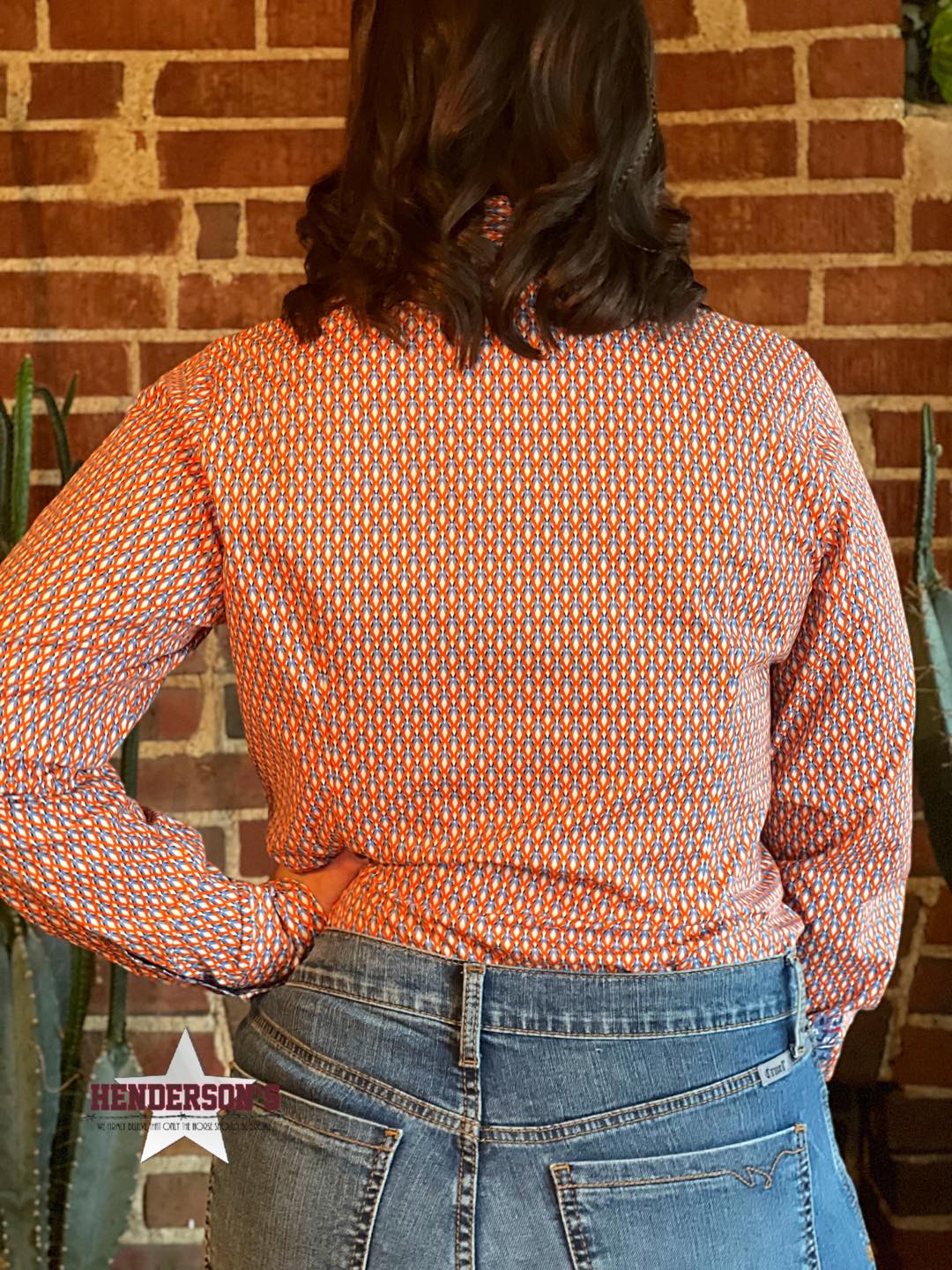 Ladies Cinch  ~ Orange Geo Print - Henderson's Western Store