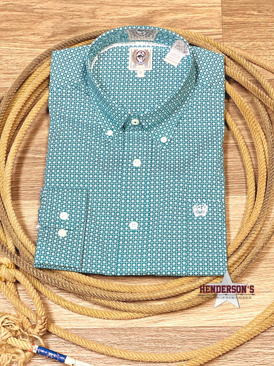 Cinch Plain Weave  ~ Teal Print - Henderson's Western Store