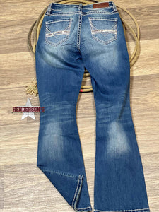 Load image into Gallery viewer, Cowhide embroidered Riding Jean by Rock &amp; Roll - Henderson&#39;s Western Store