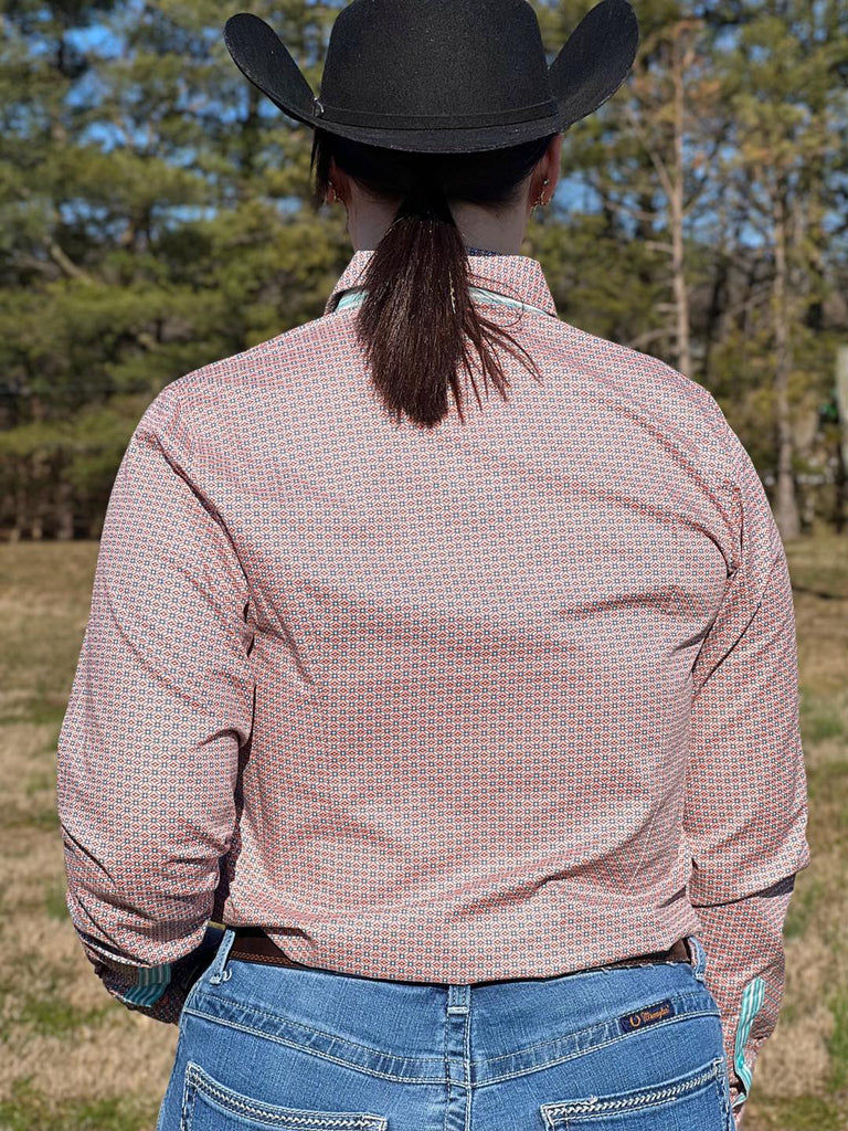 Ladies Cinch ~ Coral Geo Print - Henderson's Western Store