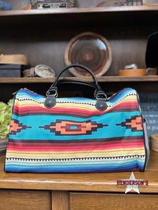 Load image into Gallery viewer, MW Aztec Canvas Weekender ~ Black - Henderson&#39;s Western Store