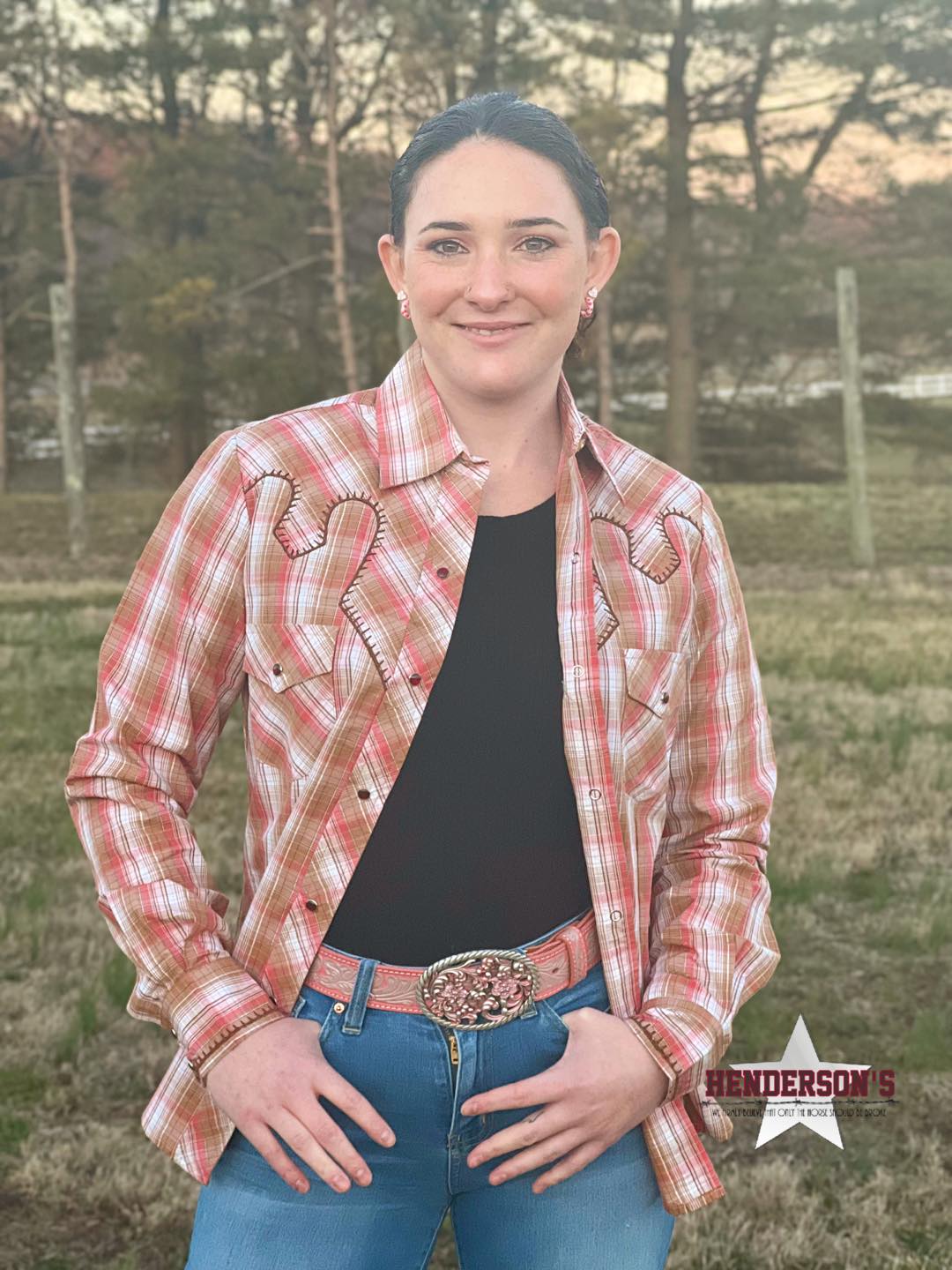 Cowgirl Legend Plaid ~ Coral - Henderson's Western Store